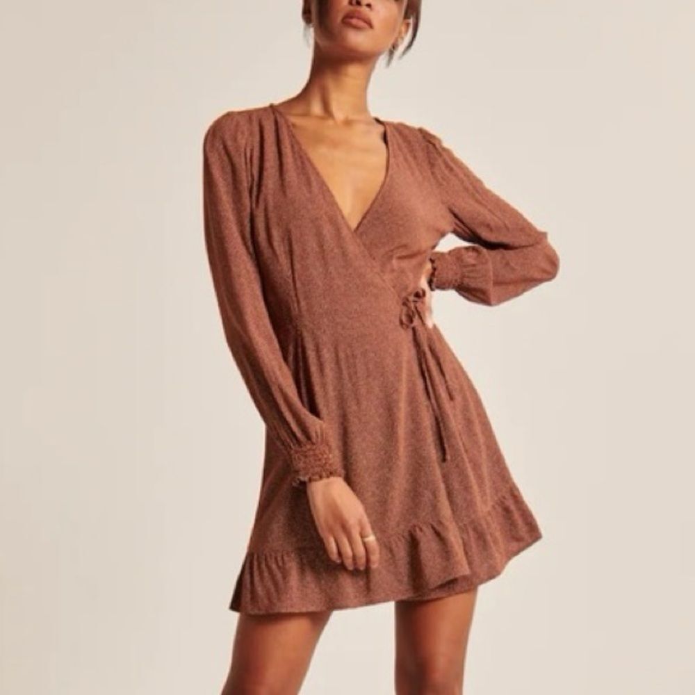 Abercrombie & Fitch Rust Brown Mini Wrap Dress